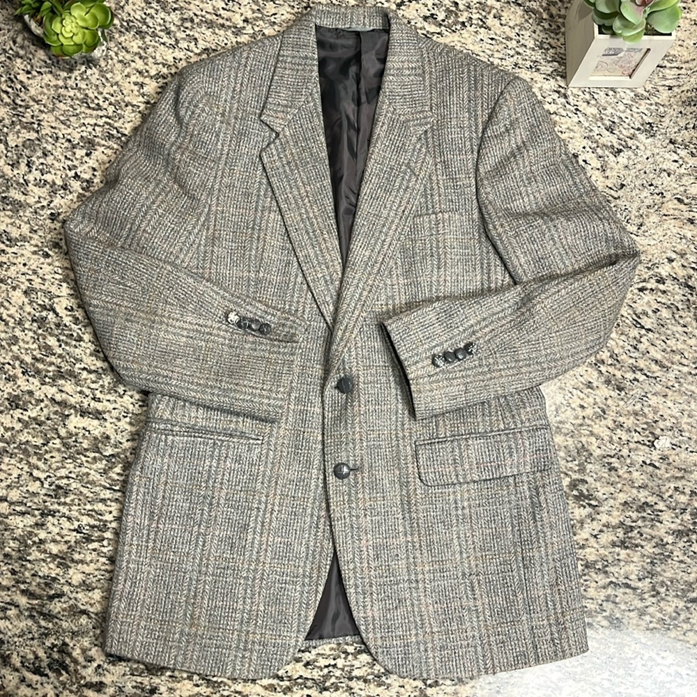 Oakton LTD Vintage Houndstooth Tweed Wool Blend Blazer